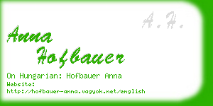 anna hofbauer business card